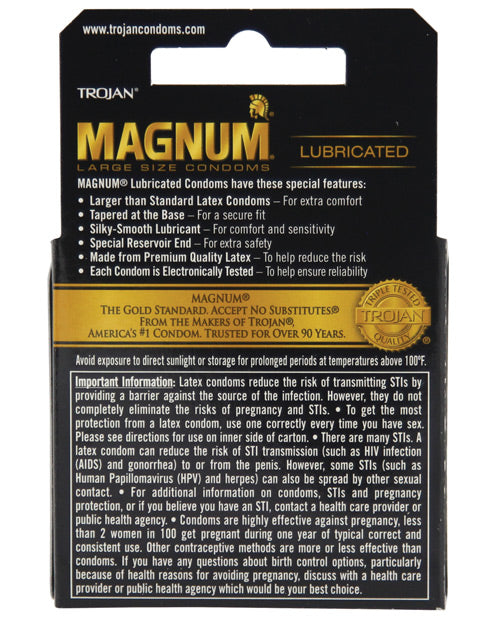 Trojan Magnum Condoms - Box of 3