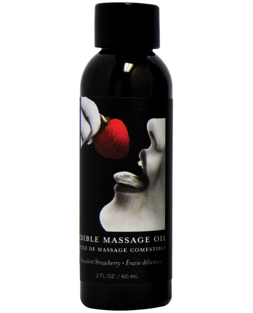 Earthly Body Edible Massage Oil - 2 oz Strawberry