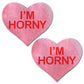 Pastease Premium I'm Horny Heart - Pink/Red O/S