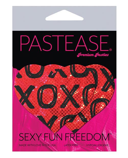 Pastease Premium Glitter XOXO Heart - Red/Black O/S