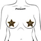 Pastease 2025 Happy New Year Star Nipple Covers - Black/Gold O/S