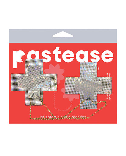 Pastease Chains Disco Cross - White O/S