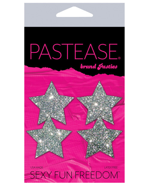 Pastease Premium Petites Glitter Star - Silver O/S Pack of 2 Pair