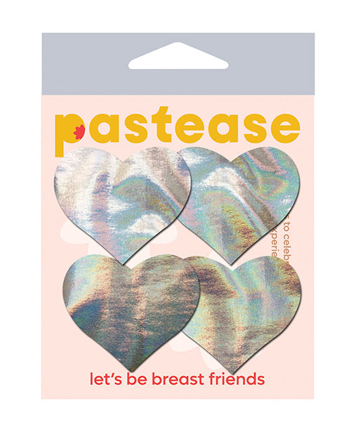 Pastease Premium Petites Holographic Heart - Silver O/S Pack of 2 Pair