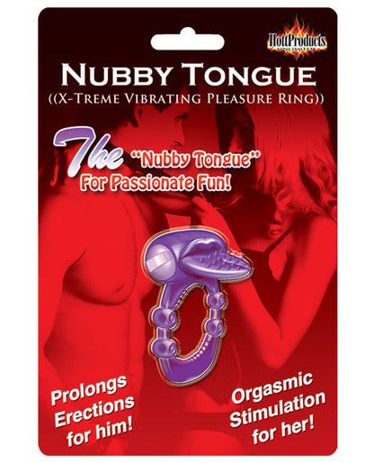 Nubby Tongue X-treme Vibrating Pleasure Ring - Purple