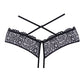 Adore Crayzee Open Panty w/Criss Cross Waist Straps & Lace Black O/S