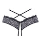 Adore Crayzee Open Panty w/Criss Cross Waist Straps & Lace Black O/S