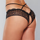 Adore Crayzee Open Panty w/Criss Cross Waist Straps & Lace Black O/S