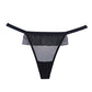 Adore Black Tie Mesh Front w/Flounce Open Bow Back Panty Black O/S