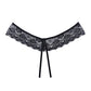 Adore Foreplay Lace & Mesh Front Open Panty Black O/S