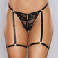 Adore Say it with Garters Lace Thong Black O/S