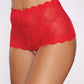 Allure Passion & Pearl High Waist Crotchless w/Pearls - Red O/S