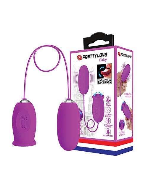 Pretty Love Daisy Silicone Licker & Vibrating Egg - Fuchsia