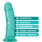 Blush B Yours Plus Large Dildo | 8" Big Dildo | Teal Suction Cup Dildo | Best Dildo