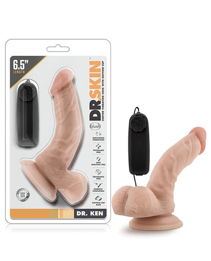 Blush Dr Ken Vibrating Dildo | 6.5" Big Dildo | Vanilla Suction Cup Dildo