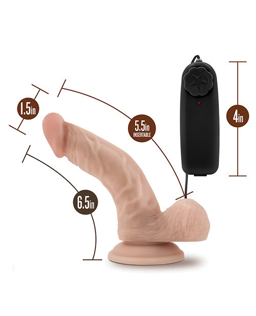 Blush Dr Ken Vibrating Dildo | 6.5" Big Dildo | Vanilla Suction Cup Dildo