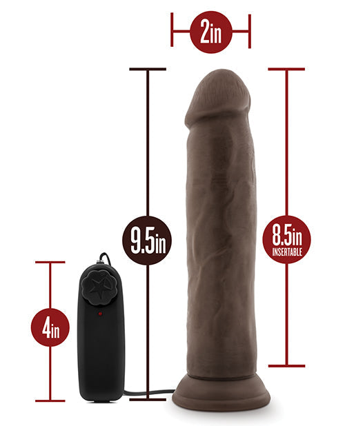 Blush Throb Vibrating Dildo | 9.5" Big Dildo | Chocolate Suction Cup Dildo