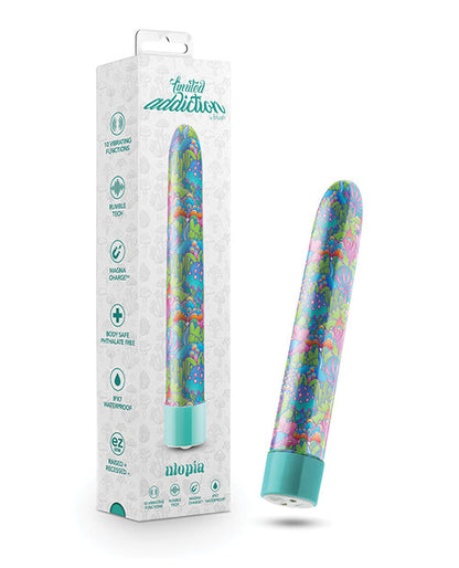 Blush Limited Addiction Utopia 7" Rechargeable Vibe - Aqua