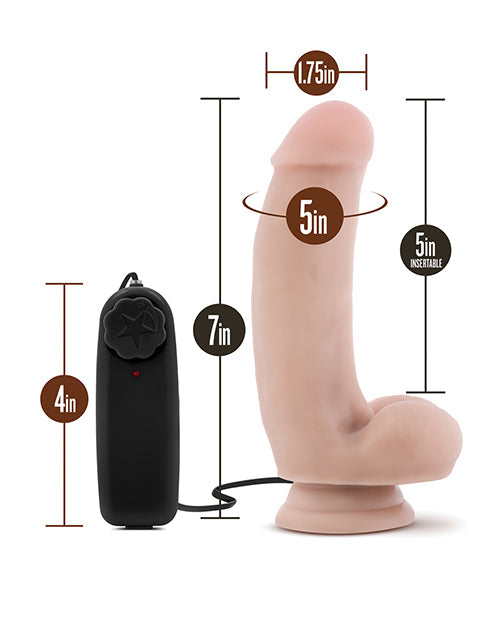 Blush Quarterback Large Dildo | 7" Vibrating Dildo | Suction Cup Dildo | Best Dildo