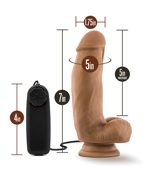 Blush Coverboy 7" Big Dildo | MMA Fighter Vibrating Dildo | Mocha Realistic Dildo | Body-Safe