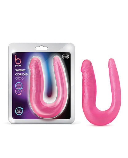 Blush B Yours 12.5" Big Dildo | Sweet Double Dildo | U-Shape Curved Pink Dildo | Realistic Dildo