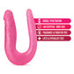 Blush B Yours 12.5" Big Dildo | Sweet Double Dildo | U-Shape Curved Pink Dildo | Realistic Dildo