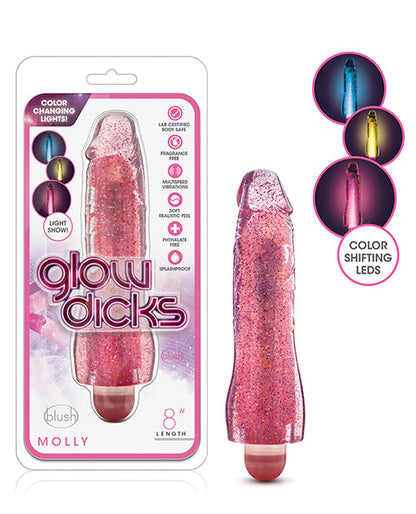 Blush Glow Dicks Glitter Vibrator Molly - Pink