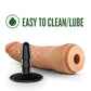 Blush Lock On 7.5" Hexanite Dildo w/Suction Cup Adapter - Mocha