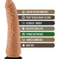 Blush Lock On 7.5" Hexanite Dildo w/Suction Cup Adapter - Mocha