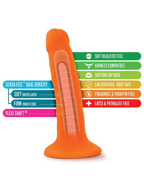 Blush Neo Large Dildo | Dual Density 6" Big Dildo | Orange Suction Cup Dildo | Best Dildo