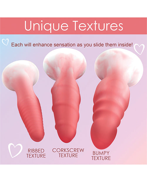 Curve Toys Simply Sweet Silicone Butt Plug Set - Pink