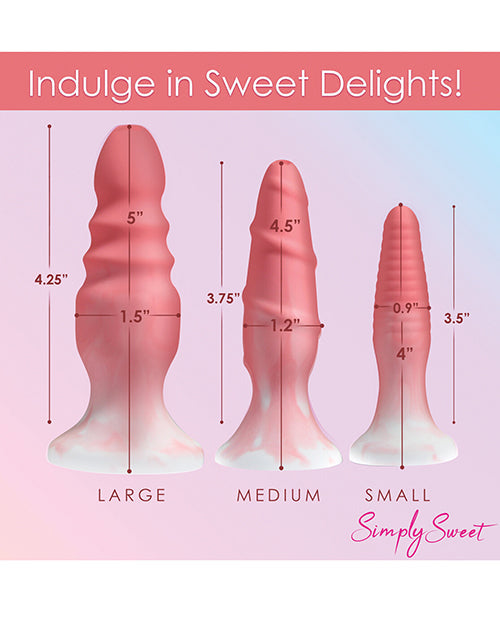 Curve Toys Simply Sweet Silicone Butt Plug Set - Pink