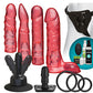 Vac-U-Lock Vibrating Dildo | Crystal Jellies Strap On Dildo Set | Wireless Remote Pink Dildo