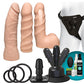 Vac-U-Lock Realistic Dildo | Vanilla Dual Density Strap On Dildo Starter Set | Wireless Remote