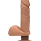 Doc Johnson D 7" Big Dildo | Perfect D Vibrating Dildo with Balls | Caramel Suction Cup Dildo