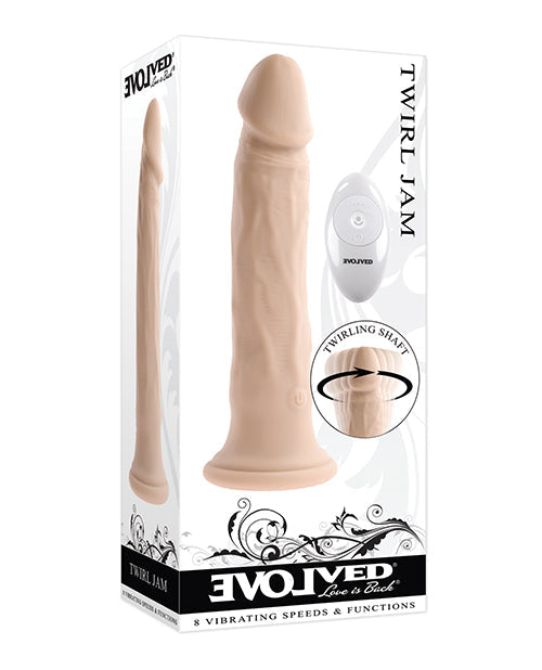 Evolved Twirl Jam Realistic Dildo | Ivory Suction Cup Dildo | Rotating Vibrating Dildo