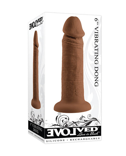 Evolved 6" Big Dildo | Underwater Vibrating Dildo | 10-Speed Dark Suction Cup Dildo