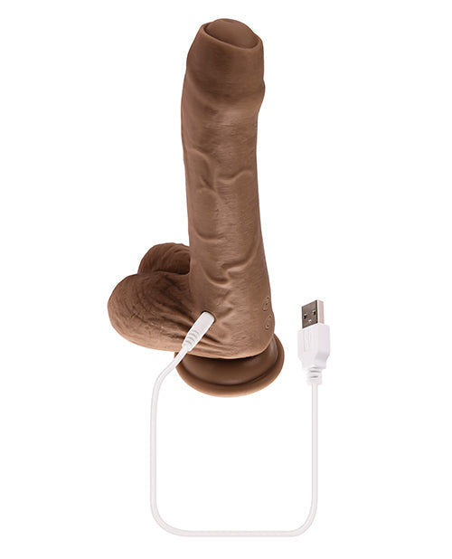 Evolved Peek A Boo Big Dildo | 10-Speed Vibrating Dildo | Dark Suction Cup Dildo