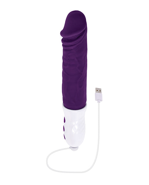 Evolved Plum Thrusting Vibrator | Realistic Shaft Rumbling Vibrator | Purple Textured | Best Vibrator for Women