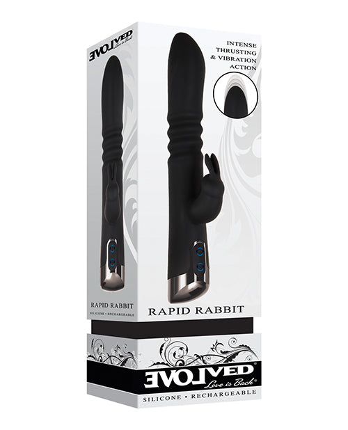 Evolved Rapid Rabbit Vibrator | Black Thrusting Vibrator | Dual Vibe Clit Vibrator | Best Vibrator for Women