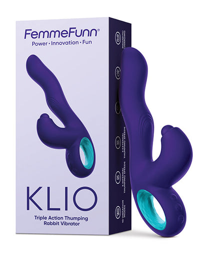 Femme Funn G Spot Vibrator | Klio Triple Action Rabbit Vibrator | Dark Purple Clit Vibrator | Best Vibrator for Women