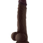 Shaft Model A Realistic Dildo | Mahogany Flexskin Silicone Dildo | 10.5" Big Dildo with Balls