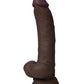 Shaft Flexskin Realistic Dildo | Curved Mahogany Dildo | 9.5" Big Dildo | Vibrating Dildo with Balls