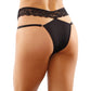 Bottoms Up Ren Microfiber Bikini Panty w/Lace Waist Black S/M