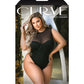 Curve Raven High Neck Bodysuit w/Snap Crotch Black 3X/4X