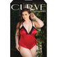 Curve Cleo Skirted Teddy w/Snap Crotch Red 1X/2X