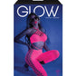 Glow Black Light Cropped Cutout Halter Bodystocking Neon Pink O/S