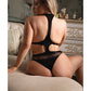 Vixen Nothing On You Seamless Cut-Out Teddy w/Removable Chain Accents - Black QN