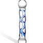 Glas 6.5" Big Dildo | Tip Textured Glass Dildo | Clear Blue Realistic Dildo | Hot Cold Large Dildo