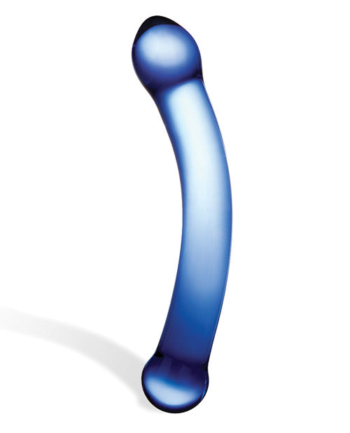 Glas 6" Big Dildo | Curved G-Spot Glass Dildo | Blue Realistic Hot Cold Dildo